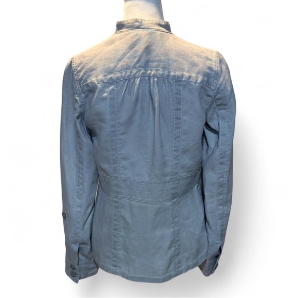 Eddie Bauer Linen Utility Jacket Gray Size Small P-P17” Length 23.5” - Picture 2 of 7